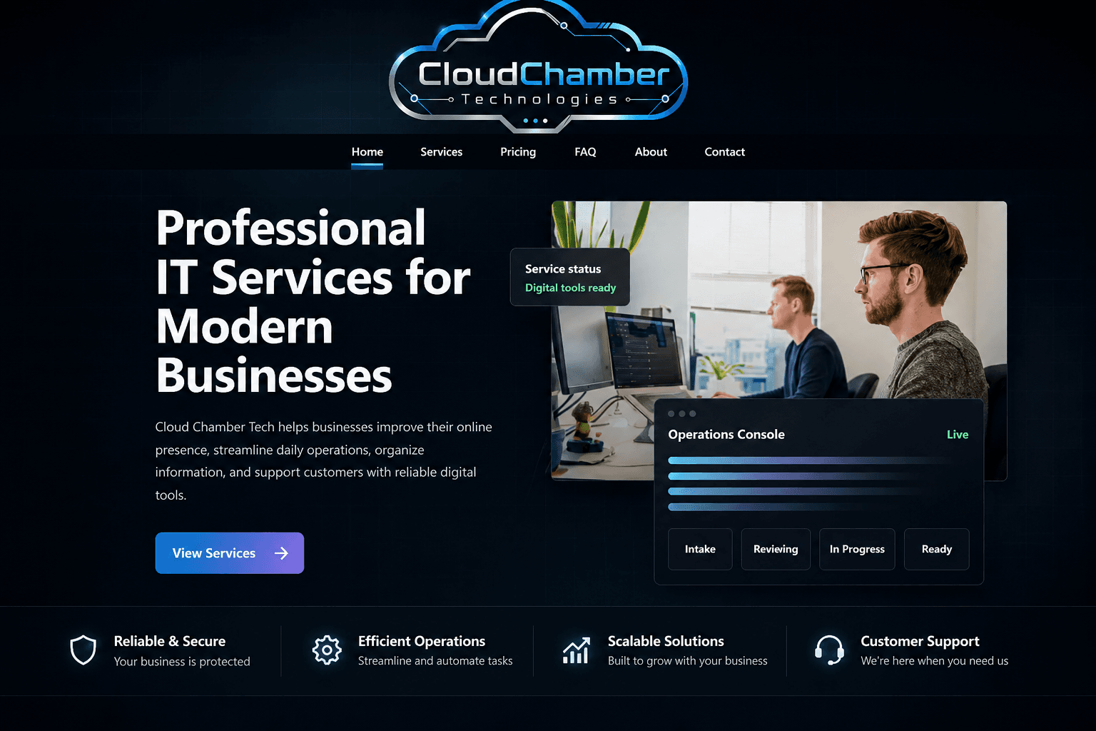 Cloud Chamber Tech website preview
